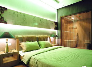 简约风格公寓冷色调富裕型卧室卧室背景墙床图片 
