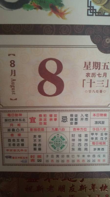 2014年农历7月13黄历查询 