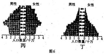 图6中.人口性别一年龄构成最符合M国①时期的是 A.甲 B.乙 C.丙D.丁 题目和参考答案 青夏教育精英家教网 