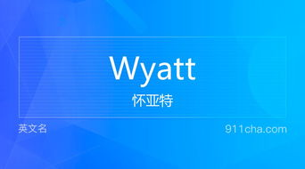 英文名Wyatt 的意思 性别含义寓意及印象是什么 英文名 911查询 