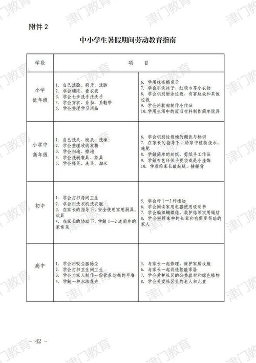 市教委 天津中小学生暑期活动指南 