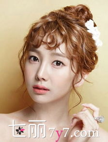韩式新娘发型图片 头纱 盘发迷人甜美 
