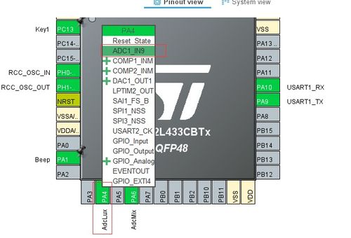 stm32实现获取 ADC采样 声音和光强的输出并通过串口打印显示