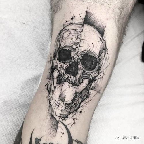 Tattoo 纹身素材 黑灰骷髅 