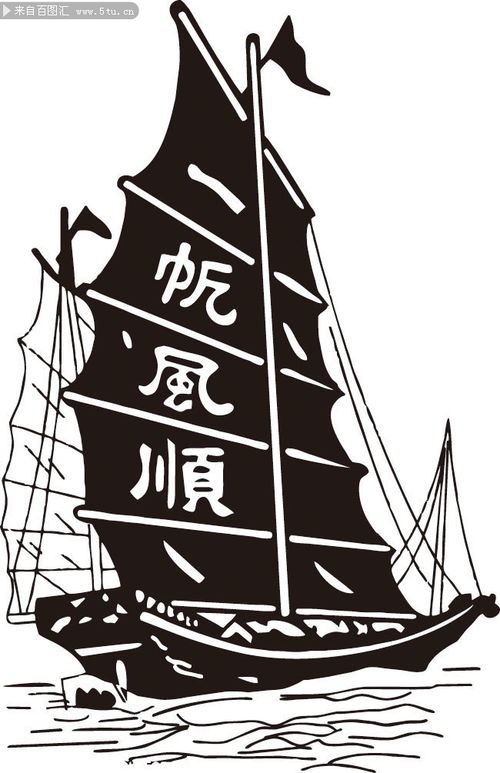 一帆风顺帆船插画图片素材
