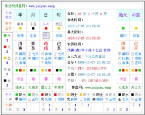 1998年12月5号21点15分生辰八字求大神回答 