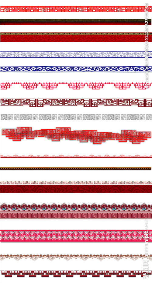 古典花纹 红色花纹 红色边框图片 