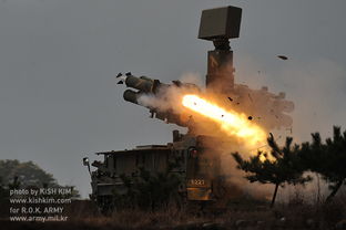 韩国军队试射自行研制天马防空导弹系统 