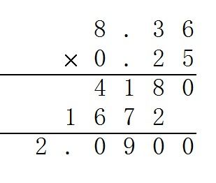 求竖式约等于计算,保留两个小数字 8.36 0.25 