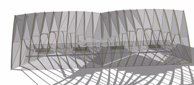 现代廊架遮阳篷雨棚景观模型