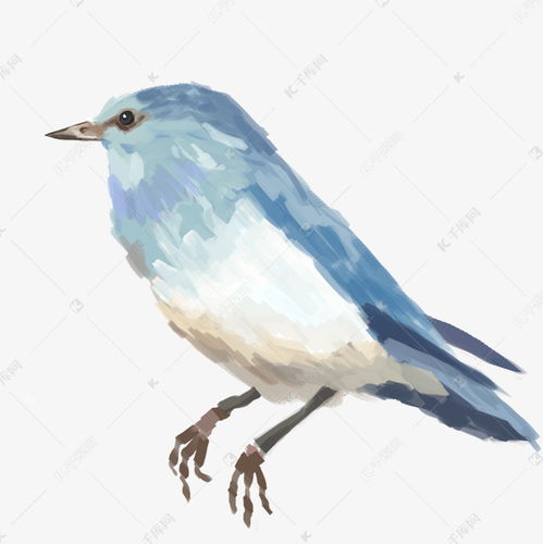 水墨蓝色小鸟插画素材图片免费下载 千库网 