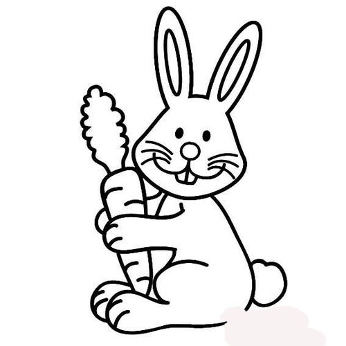 爱吃萝卜的小白兔怎么画 小白兔的儿童画作品