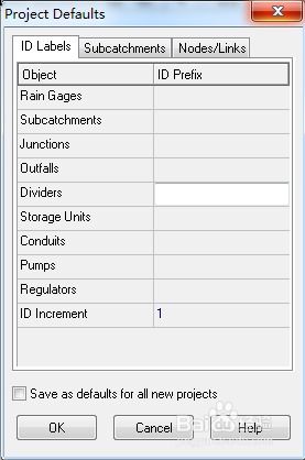 SWMM建模 默认显示项目编号并添加前缀