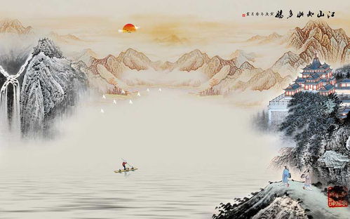 客厅电视墙这样设计,中国山水画惬意又尽显诗意