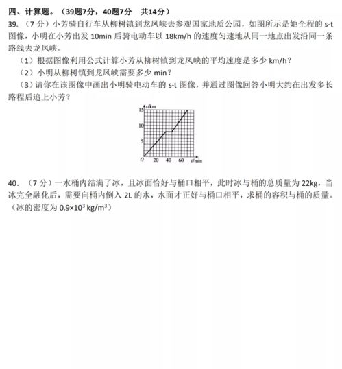 初二物理期末考试试卷,还没期末考试的同学可以一做 