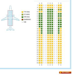 订的飞机票是波音767 大 ,选飞机座位,哪个位置稍微好点 有图 