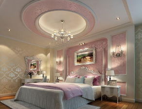 欧式风格小两居卧室粉红色装修案例 