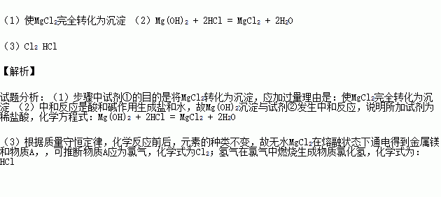 5分 镁是一种用途很广的金属.目前世界上60 的镁是从海水中提取的.主要步骤如下 1 上述步骤中试剂①应过量.理由是 .2沉淀与试剂②发生中和反应的化学方程式 . 