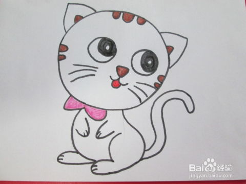 儿童学画小动物 猫咪