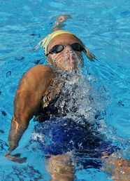 萨格勒布国际游泳赛 泳池中的五彩迷离身影 