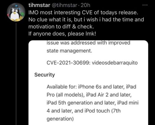 iOS 14.5.1 任意代码执行,新漏洞
