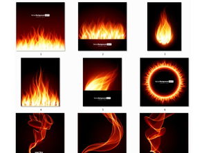 3款火焰背景矢量素材 米粒分享网 Mi6fx Com