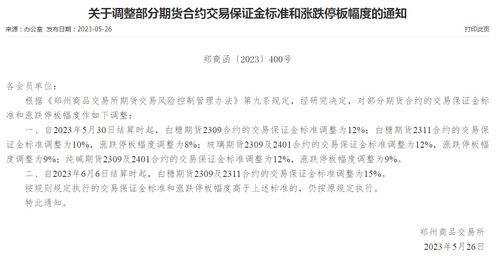 纯碱期货部分合约交易保证金标准调整通知