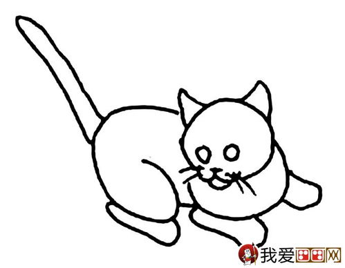猫的简笔画大全 可爱动物简笔画猫图片16副 6