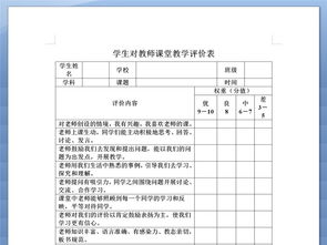 小学课堂教学评价表(小学英语课堂总体评价)