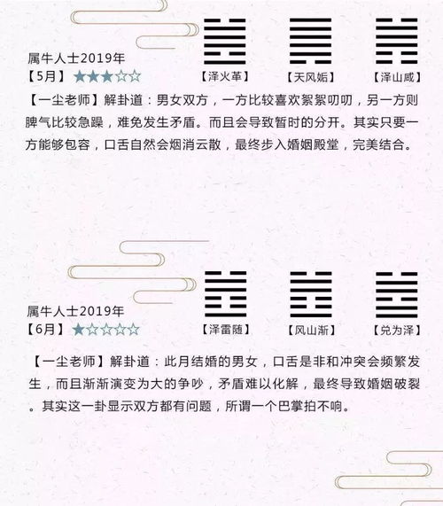 2019年哪些月份适合生肖牛结婚