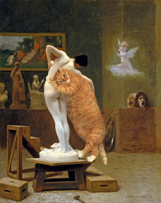 俄艺术家将肥猫 塞进 世界名画 