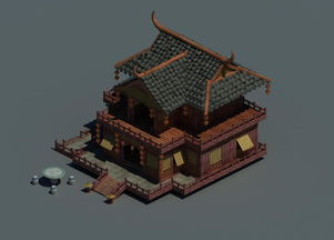 古代游戏三维满月楼建筑模型古代酒楼建筑设计素材 游戏动漫模型大全 16425375 