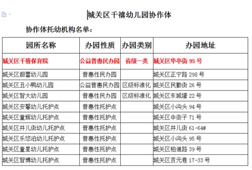 兰州市城关区各级各类托幼机构全部纳入网络化管理 附名单