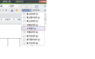 WPS如何让文字在表格中居中啊 是上下左右都居中