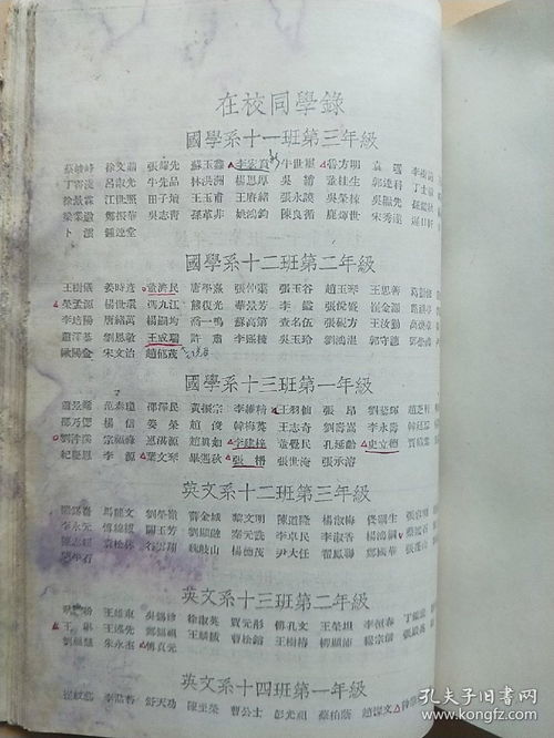 北平中国大学年刊校刊有在校同学录历届毕业同学姓名录