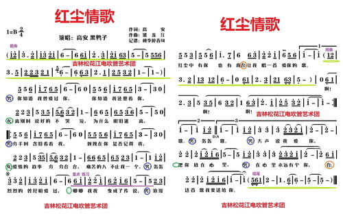 红尘情歌简谱 原版