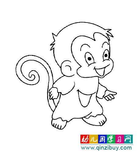 得意的小猴子 简笔画