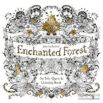 现货进口英文原版Enchanted Forest魔法森林涂鸦填色手绘本