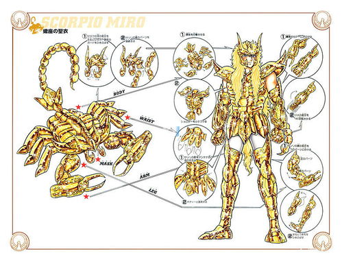 圣斗士星矢 十二星座黄金圣衣分解图