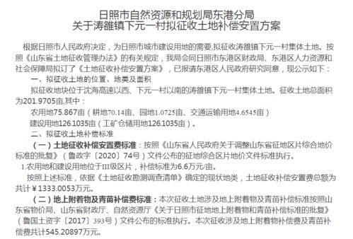 日照这6个村土地补偿安置费超6000万