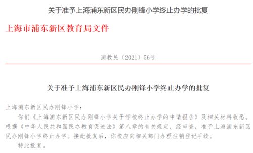 终止办学 上海9所学校确定停办,都是民办学校