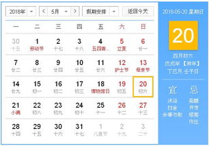 2018年5月20日黄历,2018年5月20日黄历查询 农历习俗 