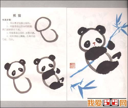 国画熊猫 水墨画熊猫教程 3