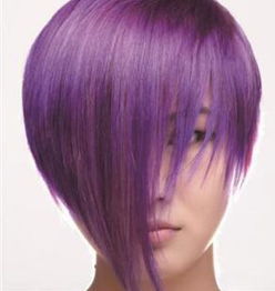 女生葡萄紫色头发图片 浪漫气质发型就这样扎