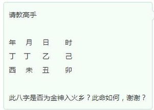 此八字是否为金神入火乡,此命如何 