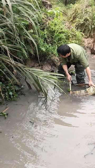 水浑看不见,捞鱼全靠运气 