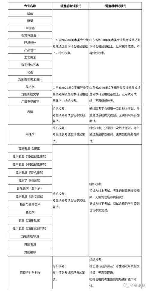 定了 2020年山东艺术学院13个专业取消校考,采用统考成绩