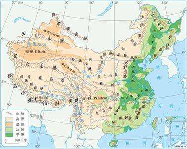 中国山脉分布图和主要的高原盆地平原丘陵要求标出什么好的兴趣的名称 