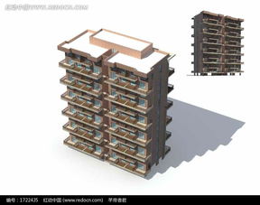 现代独栋多层住宅楼3D模型设计3dmax素材免费下载 编号1722435 红动网 