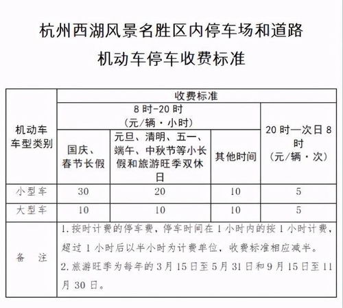 2021西湖景区旺季停车收费 受限信息(半海停车场收费标准表最新)